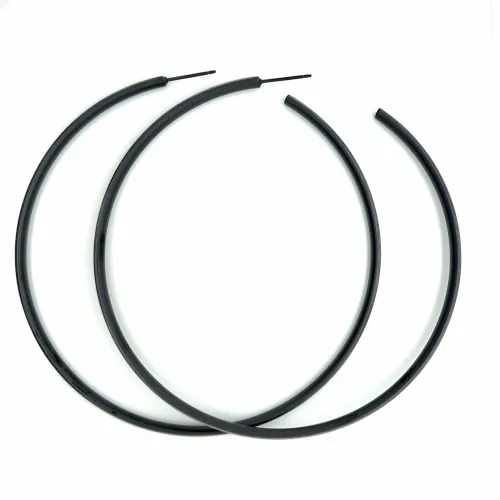 Extra Large Subtle Black Colour Hoop Earrings